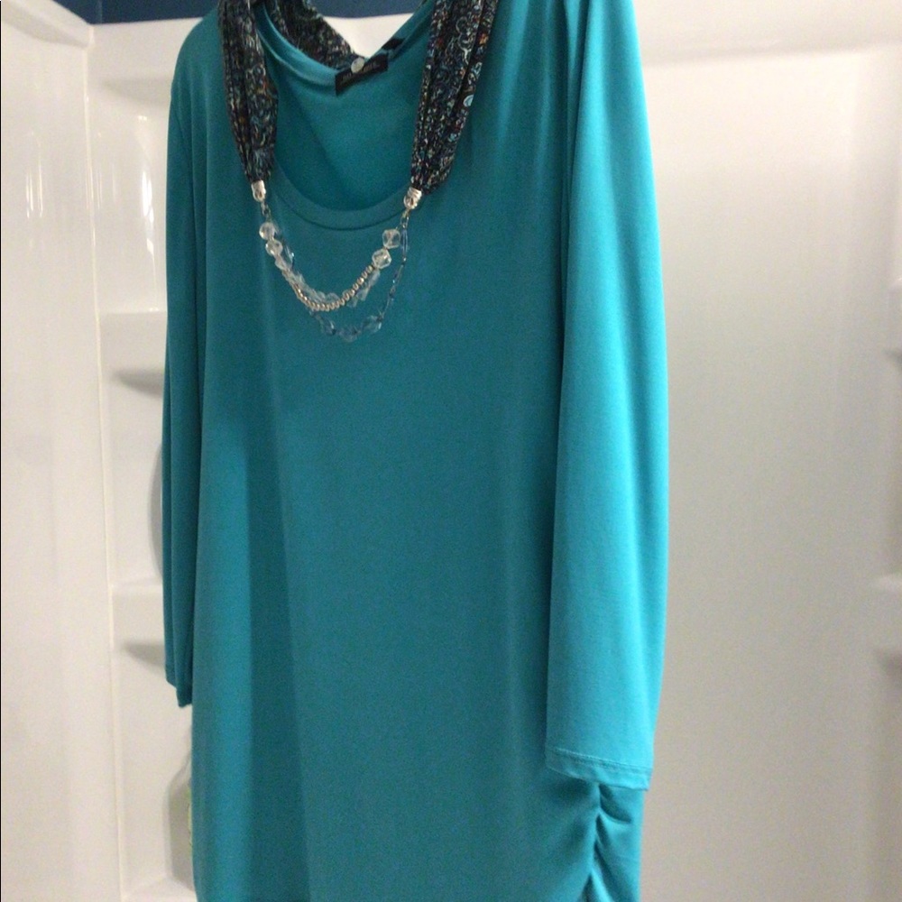 Notations Blouse with detachable scarf Large EUC